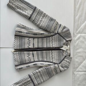 Tribal Patterned Jacket in Gray and White